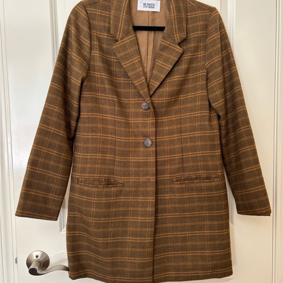 BB Dakota by Steve Madden Brown Plaid Blazer - Picture 2 of 3